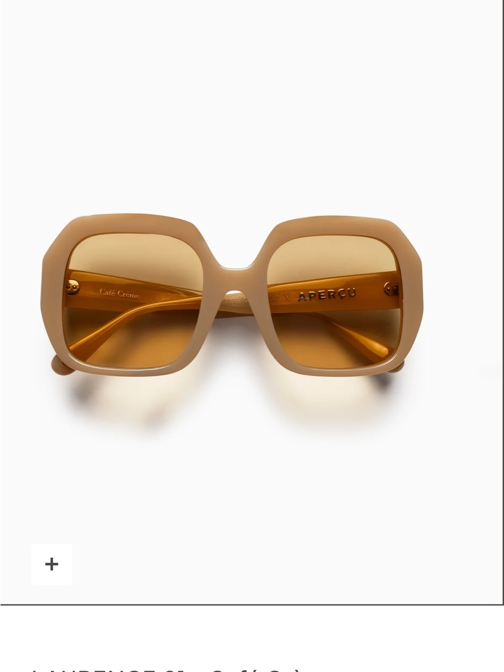 Laurence Fortin-Cote x Apercu Cafe Crème Sunglasses - NWOT
